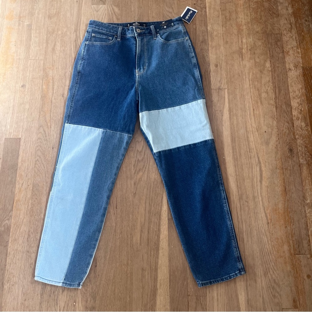 NWT Hollister Patchwork Ultra High Rise Mom Jeans | Sz 28x27